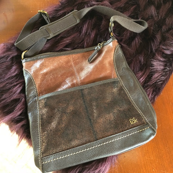 The Sak Handbags - The Sak leather gold/brown/tan crossbody purse
